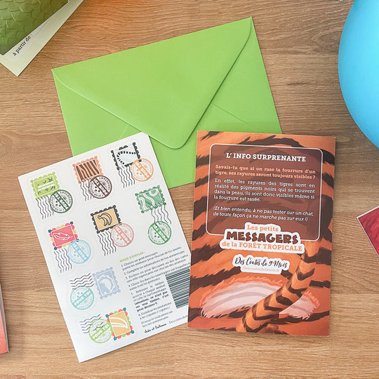 Cartes invitations anniversaire avec sticker faux-timbres